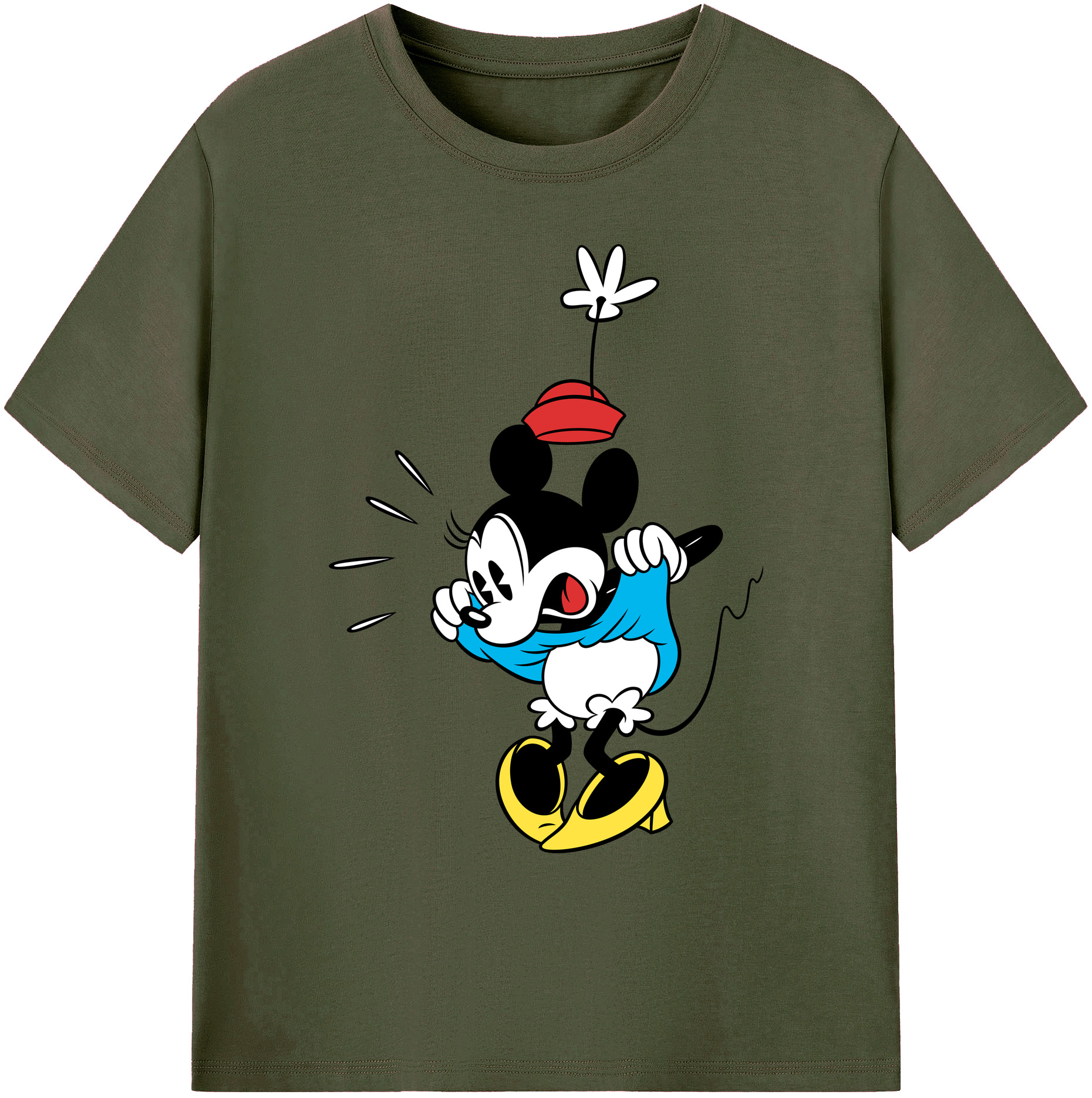 ミッキーマウス Mickey Mouse 綿100％ メンズ半袖Tシャツ｜肌触りやわらか＆通気性